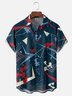 Moisture-wicking Artistic Geometry Chest Pocket Casual Shirt