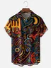 Moisture-wicking Art Abstract Lines Chest Pocket Casual Shirt