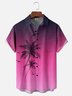 Moisture-Wicking Gradient Coconut Tree Chest Pocket Hawaiian Shirt