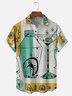 Moisture-Wicking Medieval Cocktail Geometric Chest Pocket Hawaiian Shirt