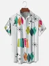 Moisture-Wicking Medieval Geometric Color-Blocked Chest Pocket Hawaiian Shirt