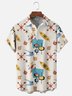 Moisture-Wicking Medieval Geometric Color-Blocked Chest Pocket Hawaiian Shirt