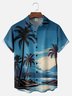 Big Size Moisture-wicking Coconut Tree Beach Chest Pocket Hawaiian Shirt
