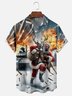 Moisture Wicking Christmas Army Santa Chest Pocket Hawaiian Shirt