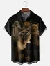 Moisture-Wicking Halloween Cat Chest Pocket Hawaiian Shirt