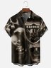 Moisture-wicking American Football Las Vegas Skull Art Raiders Funny Chest Pocket Casual Shirt