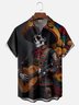 Moisture-wicking Day of the Dead Skull Guitar Fun Chest Pocket Casual Shirt