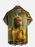 Moisture-wicking Fun "Shimpansinni Bananini" Edgy Chest Pocket Hawaiian Shirt