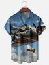 Moisture-wicking Fun "Bombardiro Crocodilo" Avant-garde Chest Pocket Hawaiian Shirt