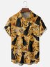 Moisture-wicking Halloween Black Cat Pumpkin Chest Pocket Casual Shirt