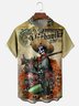 Moisture-Wicking Day Of The Dead Skull Women's Mexican Pattern Chest Pocket Hawaiian Shirt