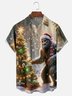 Moisture-Wicking Christmas Bigfoot Chest Pocket Hawaiian Shirt