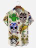 Moisture-Wicking Mexican Day Qf The Dead Skull Cactus Taco Chest Pocket Hawaiian Shirt