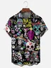 Moisture-Wicking Day Of The Dead Skull Mexican Pattern Chest Pocket Hawaiian Shirt