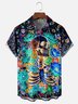 Moisture-wicking Day of the Dead Skeletons Chest Pocket Casual Shirt