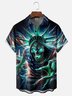 Moisture-Wicking Day of the Dead American Skull Chest Pocket Hawaiian Shirt