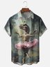 Moisture-wicking Dinosaur Ballet Chest Pocket Casual Shirt