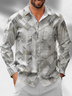 Moisture-Wicking Geometric Chest Pocket Long Sleeved Hawaiian Shirt
