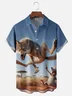 Moisture-Wicking Funny Mouse Wolf Chest Pocket Hawaiian Shirt