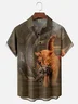 Moisture-wicking Cat Monster Chest Pocket Casual Shirt