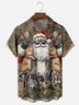 Moisture-Wicking Christmas Santa Hunting Rabbit Chest Pocket Hawaiian Shirt
