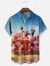 Moisture-Wicking Fun Flamingo Chest Pocket Hawaiian Shirt