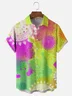 Moisture-wicking Mandala Watercolor Gradient Color Chest Pocket Hawaiian Shirt