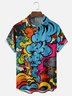 Moisture-wicking Cartoon Chest Pocket Casual Shirt