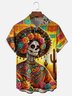 Moisture-wicking Day of the Dead Chest Pocket Casual Shirt