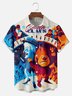 Big Size Moisture-wicking Christmas Santa Claus Cartoon Chest Pocket Casual Shirt
