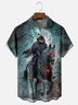 Moisture-wicking Halloween Headless Horseman Pumpkin Fun Chest Pocket Casual Shirt