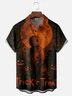 Moisture-wicking Halloween Puppet Pumpkin Fun Chest Pocket Casual Shirt