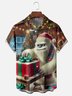 Moisture-wicking Christmas Snow Monster Fun Christmas Tree Gift Chest Pocket Casual Shirt