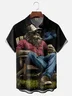 Moisture-Wicking Camping Bigfoot Chest Pocket Hawaiian Shirt