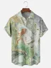 Moisture-wicking Art White Dragon Goddess Illustration Chest Pocket Casual Shirt