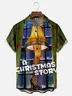 Moisture-Wicking Christmas Leg Lights Chest Pocket Hawaiian Shirt