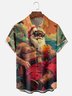 Moisture Wicking Merry Christmas Santa Beach Vacation Chest Pocket Hawaiian Shirt