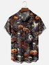 Moisture Wicking Halloween Pumpkin Ghost Chest Pocket Hawaiian Shirt