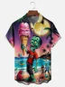 Moisture Wicking Halloween Beach Zombie Chest Pocket Hawaiian Shirt