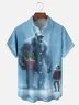 Moisture-Wicking Christmas Bigfoot Chest Pocket Hawaiian Shirt