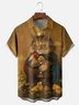 Moisture-wicking Art Fun Little Cock Cat Chest Pocket Casual Shirt