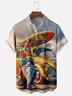 Moisture Wicking Retro Dwarf Car Chest Pocket Hawaiian Shirt