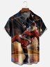 Moisture-Wicking Santa Claus Dodging Lasers Chest Pocket Hawaiian Shirt