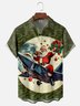Moisture-Wicking Santa Claus Riding A Plane Camouflage Chest Pocket Hawaiian Shirt