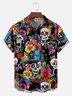 Big Size Moisture-wicking Day of the Dead Skull Chest Pocket Casual Shirt