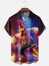 Moisture-Wicking Gradient Color Dancing Chicken Chest Pocket Hawaiian Shirt