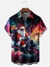 Moisture-Wicking Santa Claus Riding A Plane Cosmic Chest Pocket Hawaiian Shirt