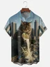Moisture-wicking Cat Milk Chest Pocket Casual Shirt