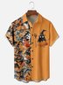 Moisture Wicking Halloween Pumpkin Flamingo Ghost Zebra Chest Pocket Hawaiian Shirt