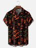 Moisture-wicking Halloween Ghost Skull Pumpkin Cat Chest Pocket Casual Shirt